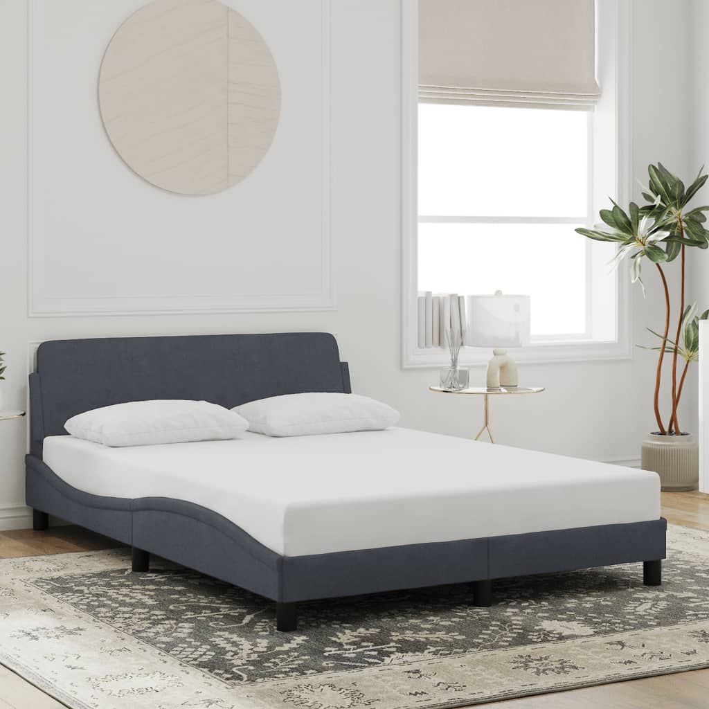 vidaXL Cadre de lit sans matelas gris foncé 140x200 cm velours