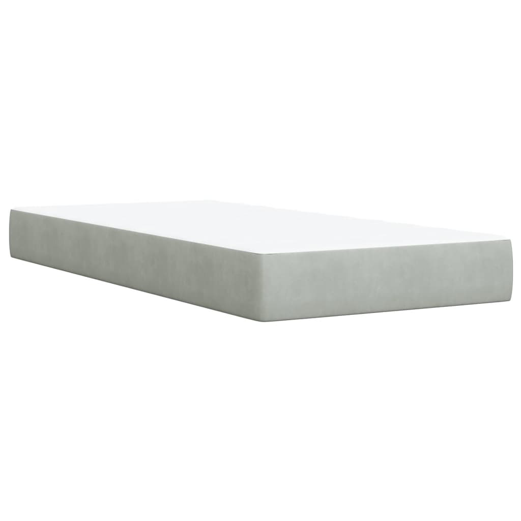 vidaXL Sommier à lattes de lit et matelas Gris clair 100x200cm Velours