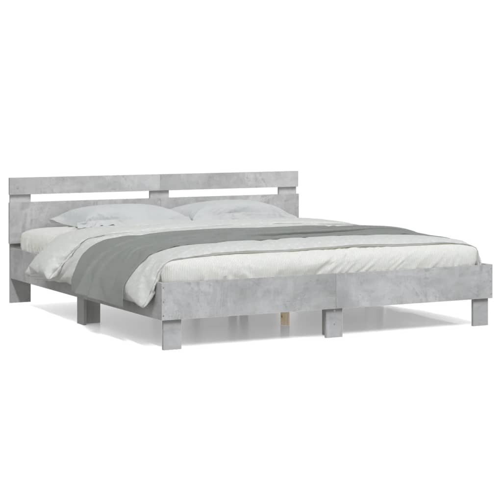 vidaXL Cadre de lit sans matelas gris béton 160x200 cm