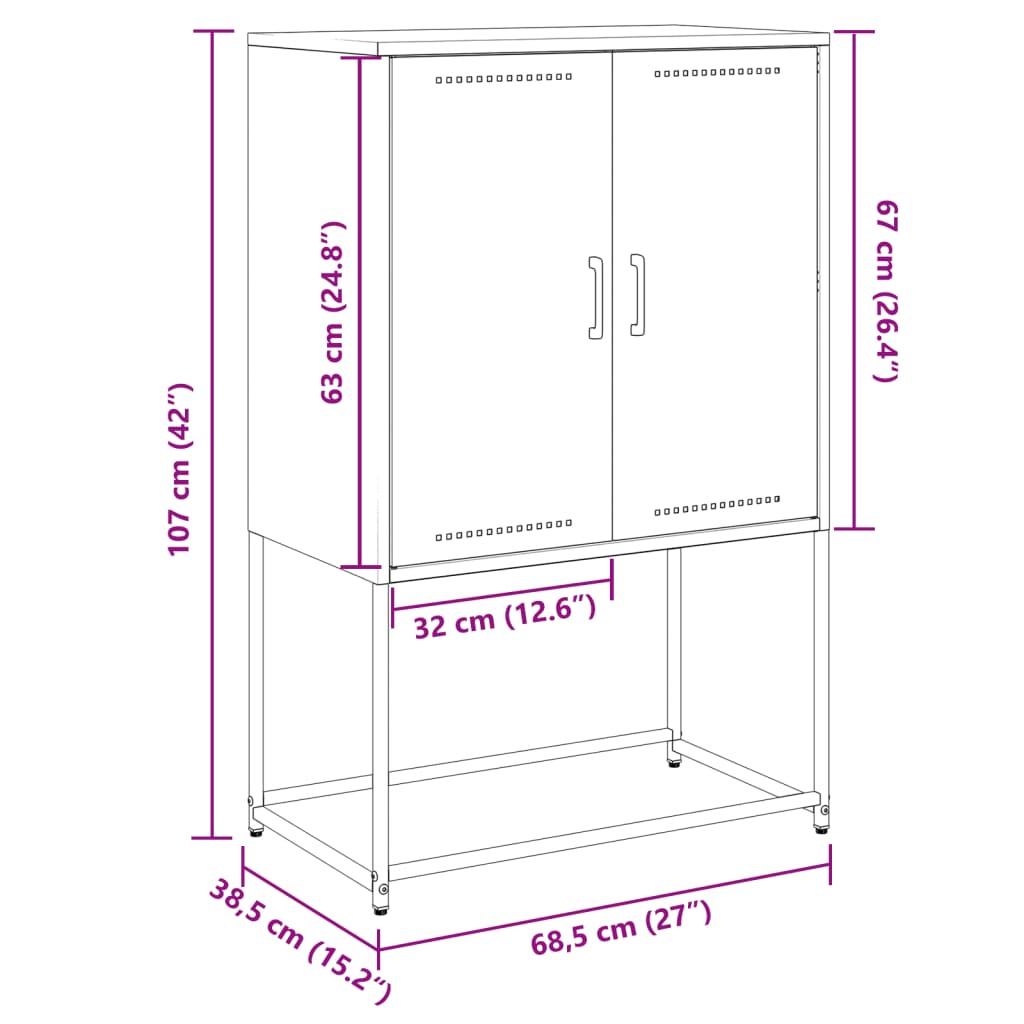 vidaXL Meuble TV vert olive 100,5x39x60,5 cm acier