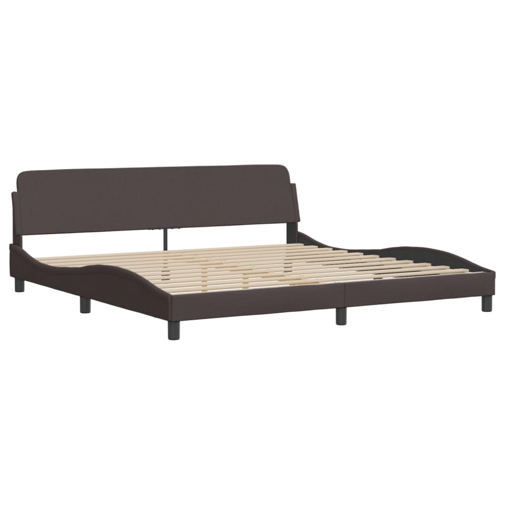 vidaXL Lit avec matelas marron foncé 200x200 cm tissu