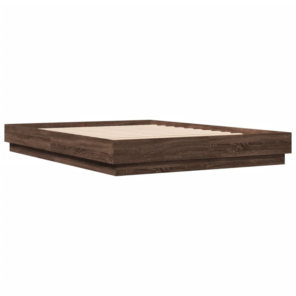 vidaXL Cadre de lit chêne marron 160x200 cm bois d'ingénierie