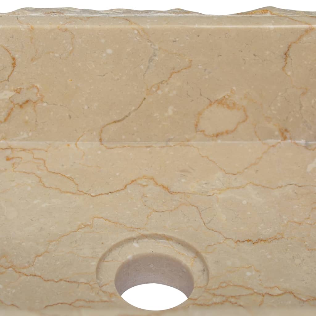 vidaXL Lavabo Crème 30x30x13 cm Marbre