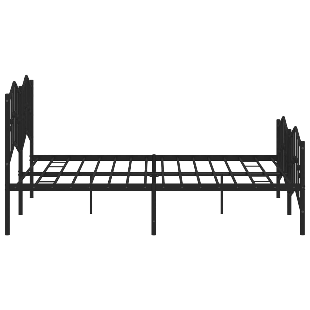 vidaXL Cadre de lit métal sans matelas avec pied de lit noir 183x213cm