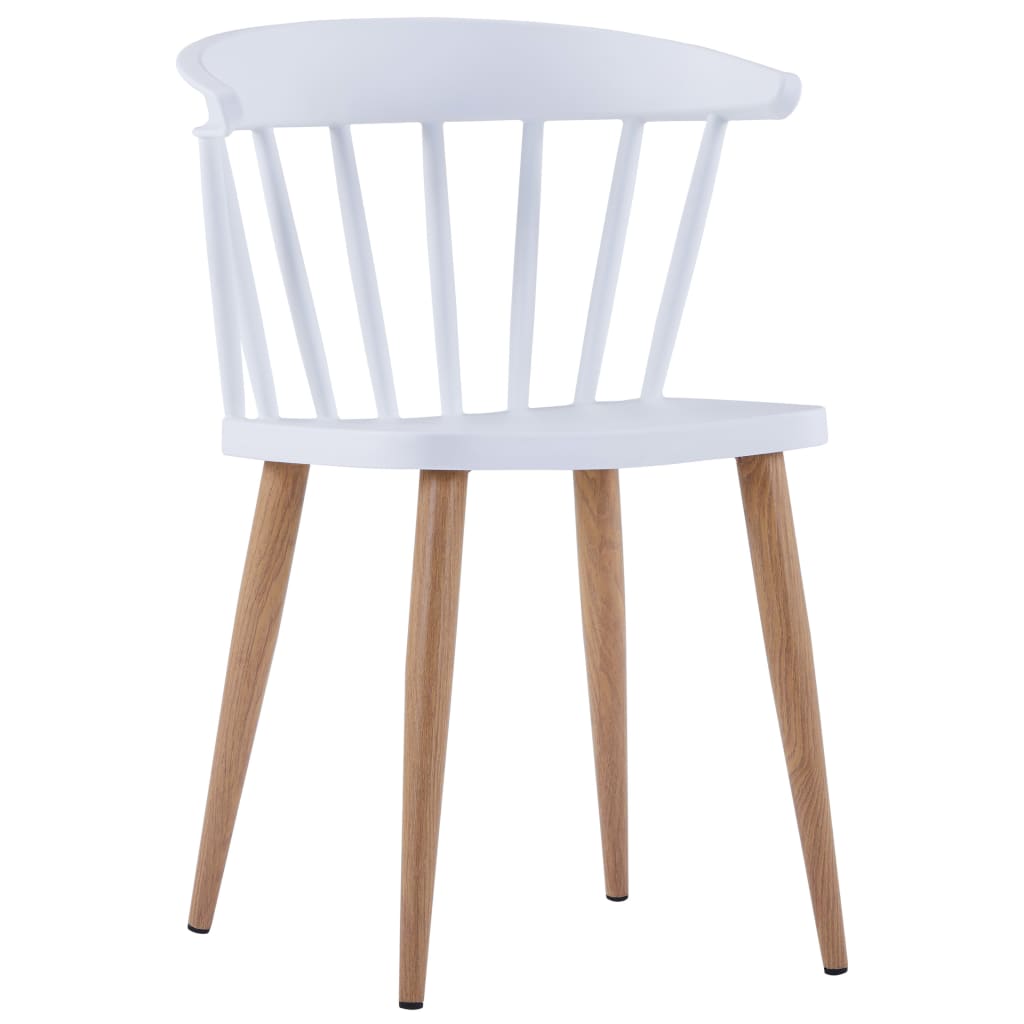 vidaXL Chaises à manger lot de 2 blanc plastique