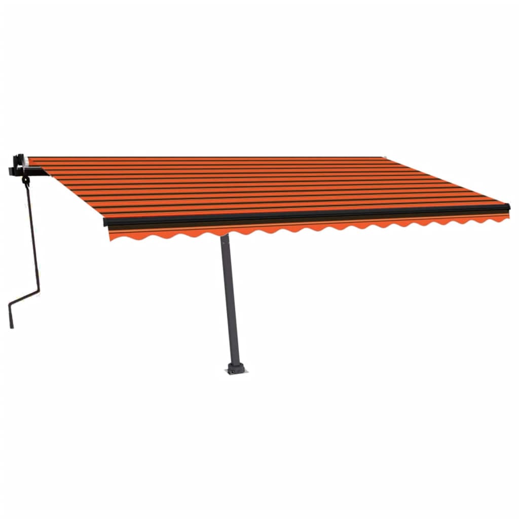 vidaXL Auvent manuel rétractable sur pied 450x350 cm Orange et marron