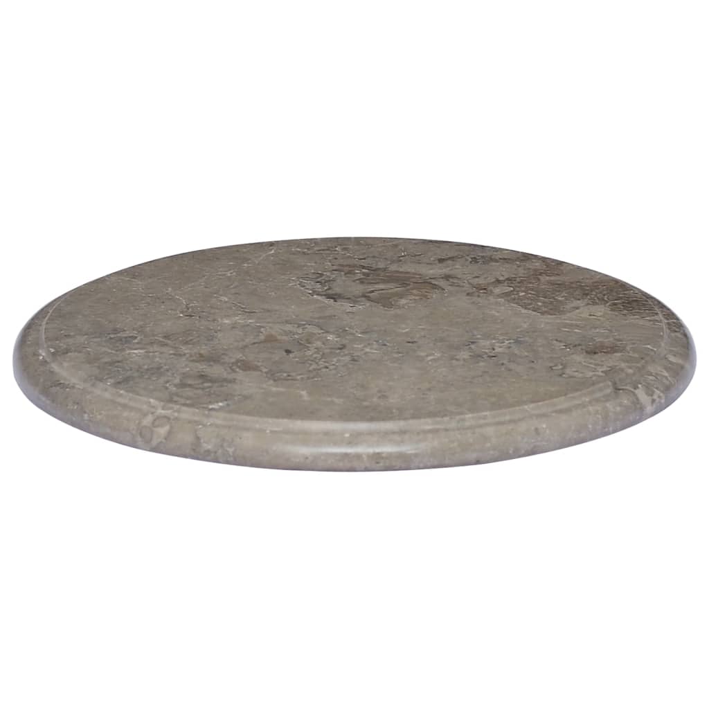 vidaXL Dessus de table Gris Ø40x2,5 cm Marbre