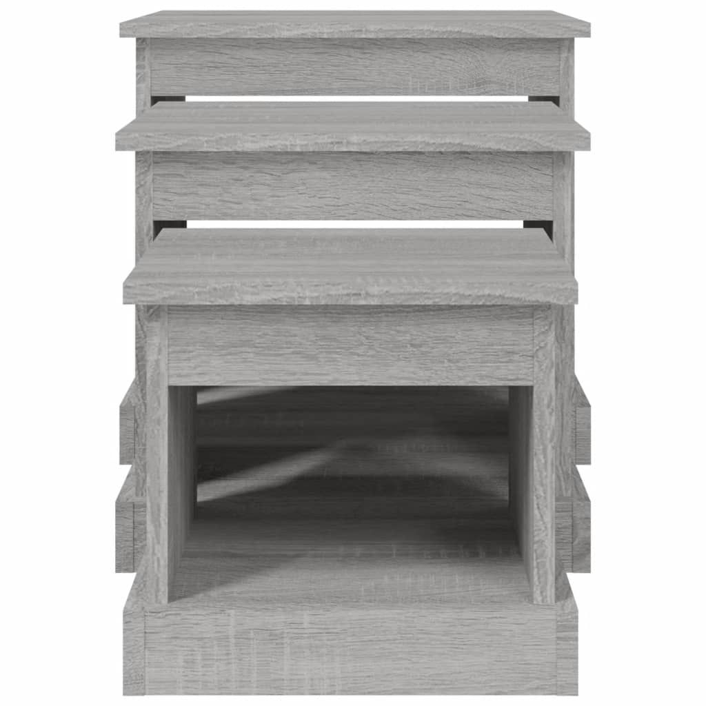 vidaXL Tables basses 3 pcs sonoma gris bois d'ingénierie