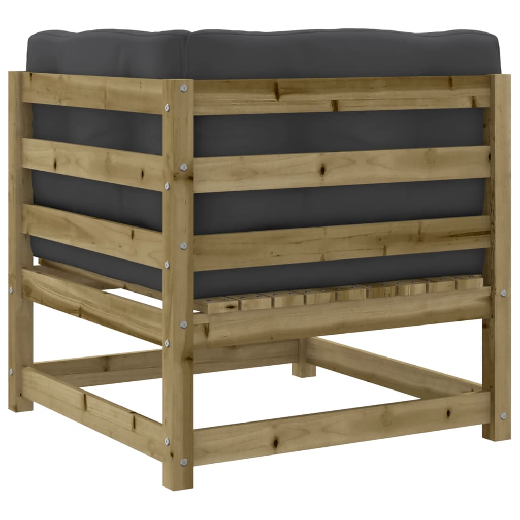 vidaXL Salon de jardin 4 pcs avec coussins bois de pin imprégné