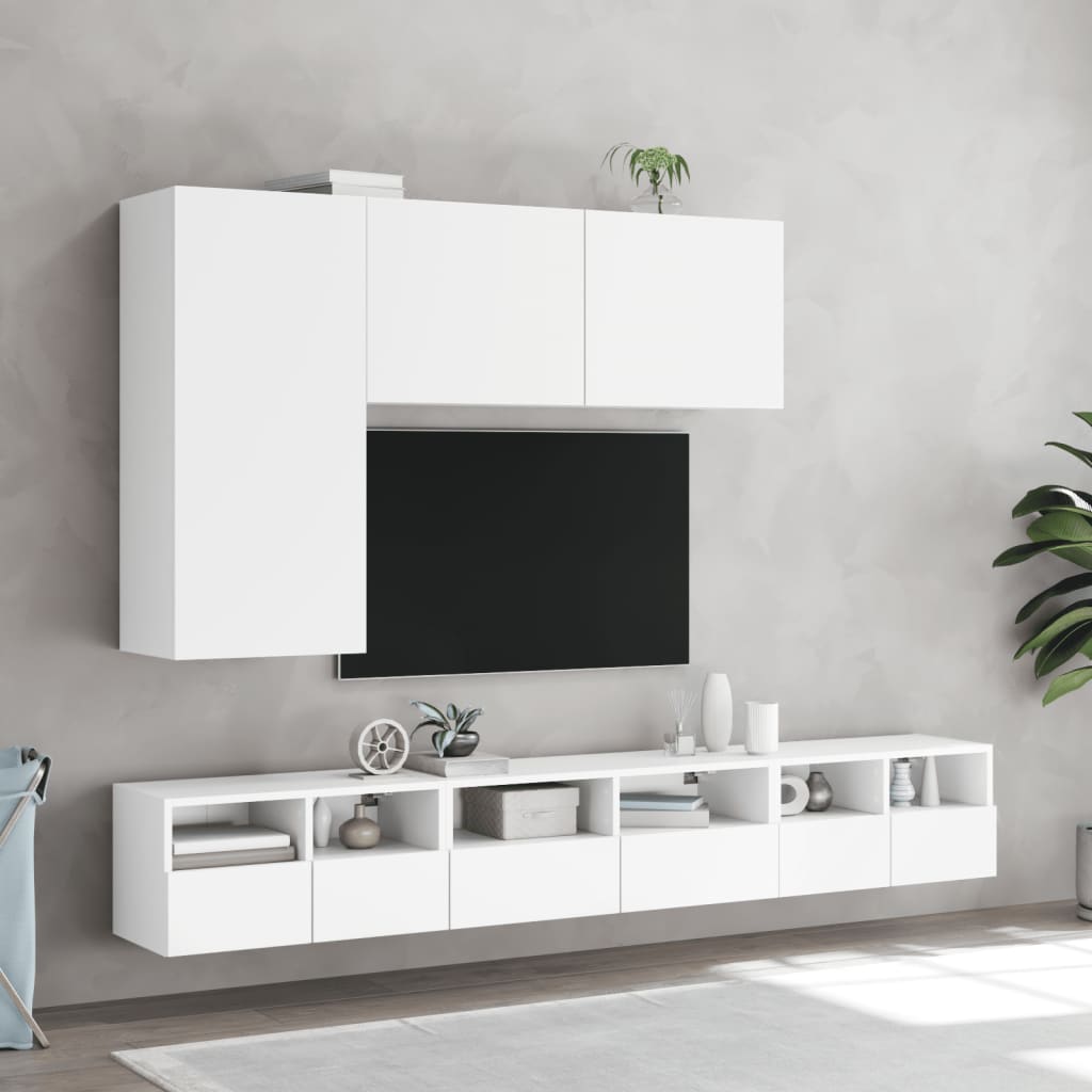 vidaXL Meuble TV mural blanc 100x30x41 cm