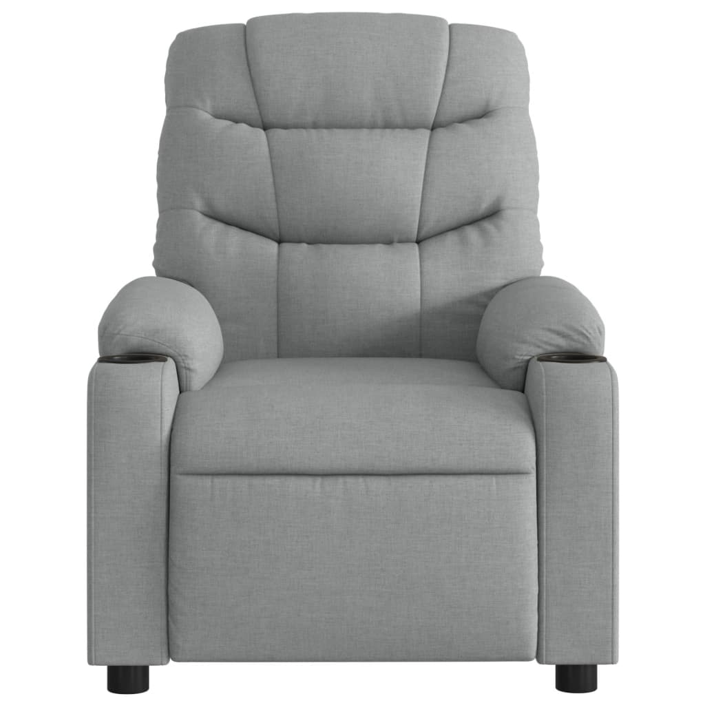 vidaXL Fauteuil de massage inclinable Gris clair Tissu