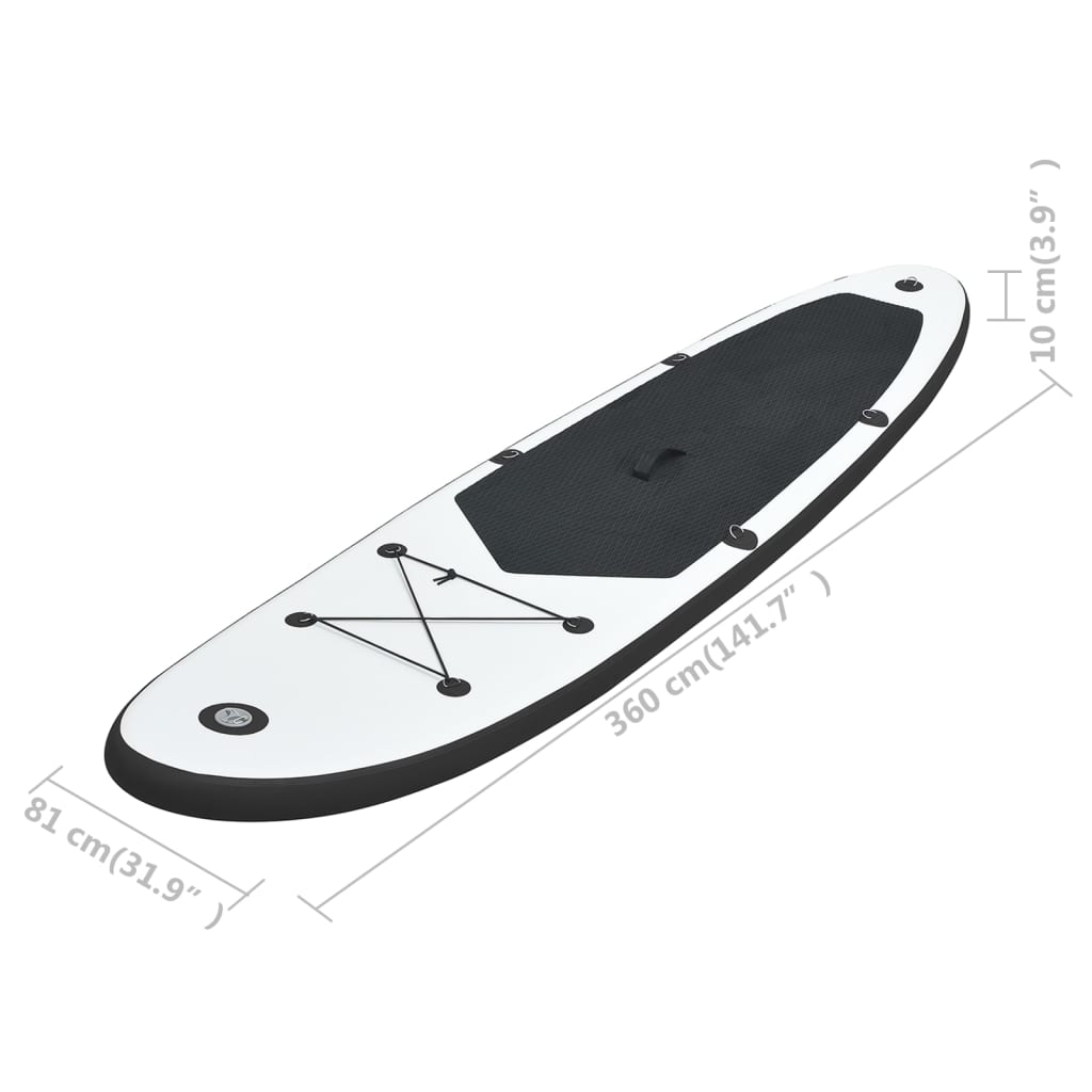 vidaXL Ensemble de planches SUP gonflables Noir et blanc