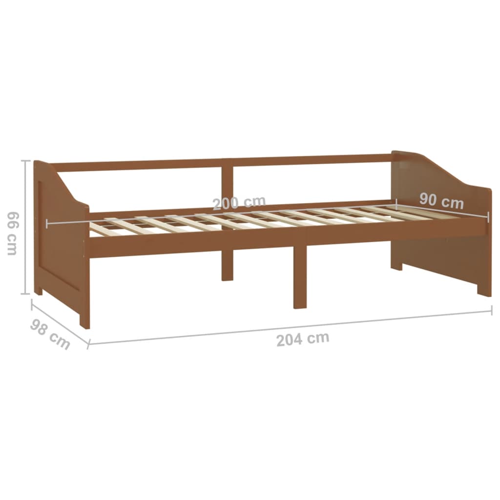 vidaXL Lit de repos 3 places sans matelas Marron miel 90x200 cm