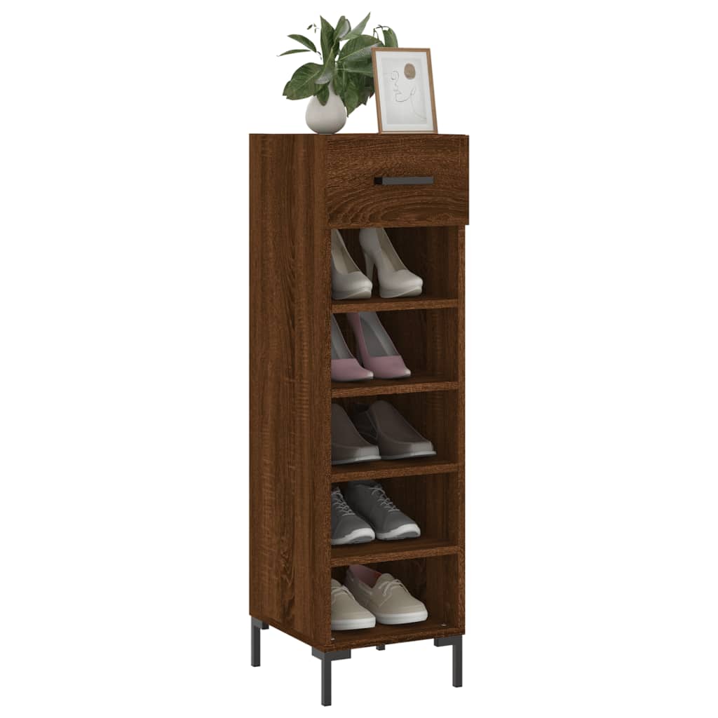 vidaXL Meuble à chaussures chêne marron 30x35x105 cm bois d'ingénierie