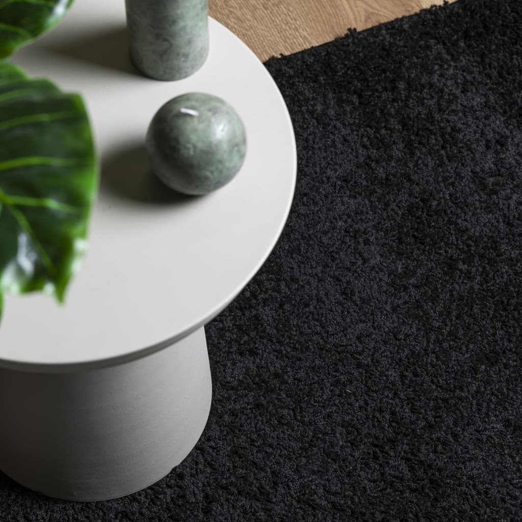 vidaXL Tapis shaggy PAMPLONA poils longs moderne noir 200x280 cm