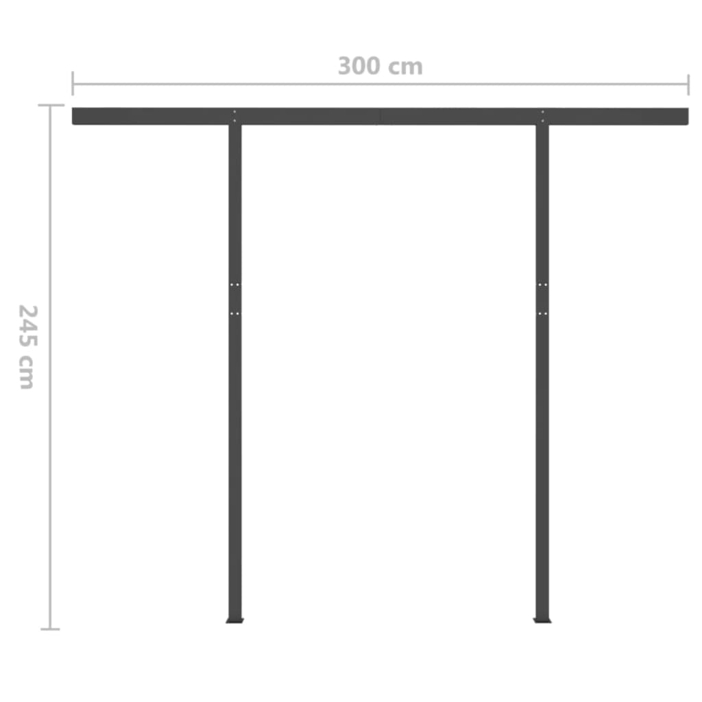 vidaXL Auvent rétractable automatique et poteaux 3x2,5m Jaune et blanc