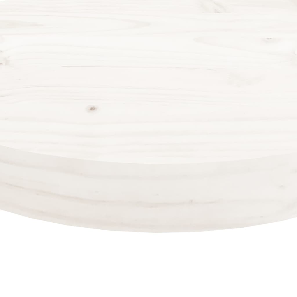 vidaXL Dessus de table rond blanc Ø90x3 cm bois de pin massif