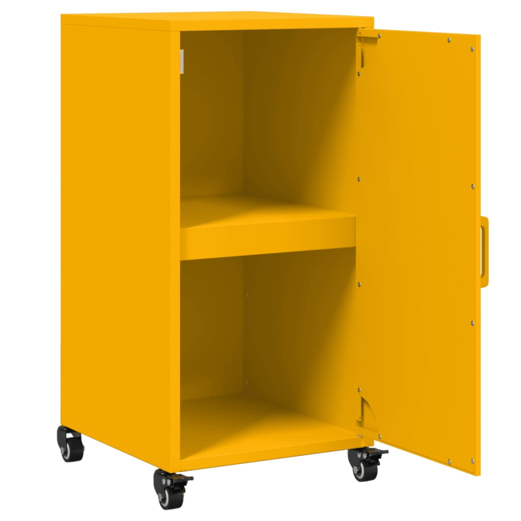 vidaXL Buffet jaune moutarde 36x39x72 cm acier