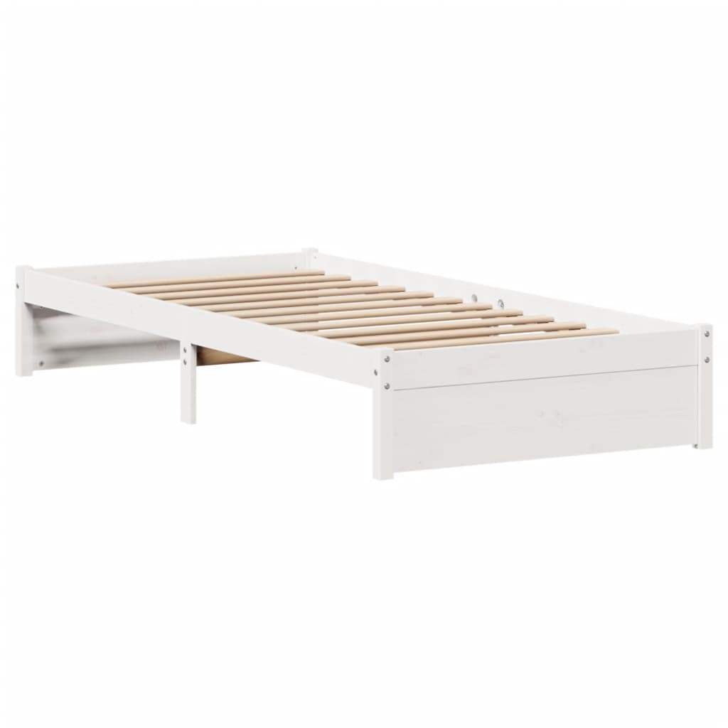 vidaXL Cadre de lit sans matelas blanc 90x200 cm bois de pin massif