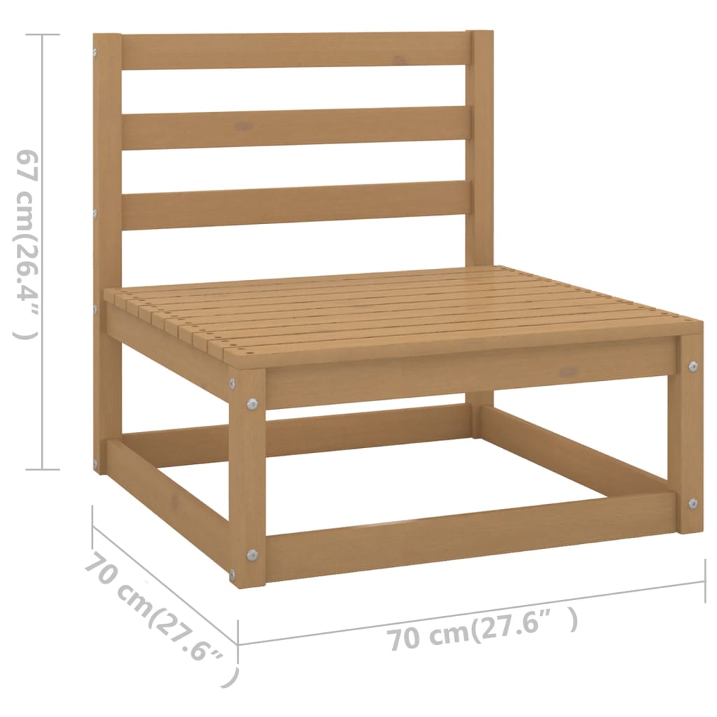 vidaXL Salon de jardin 9 pcs bois de pin massif