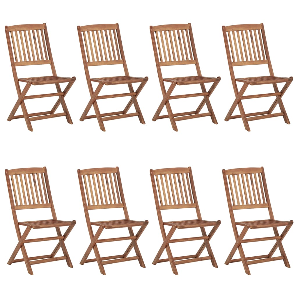 vidaXL Chaises pliables de jardin lot de 8 avec coussins Bois d'acacia