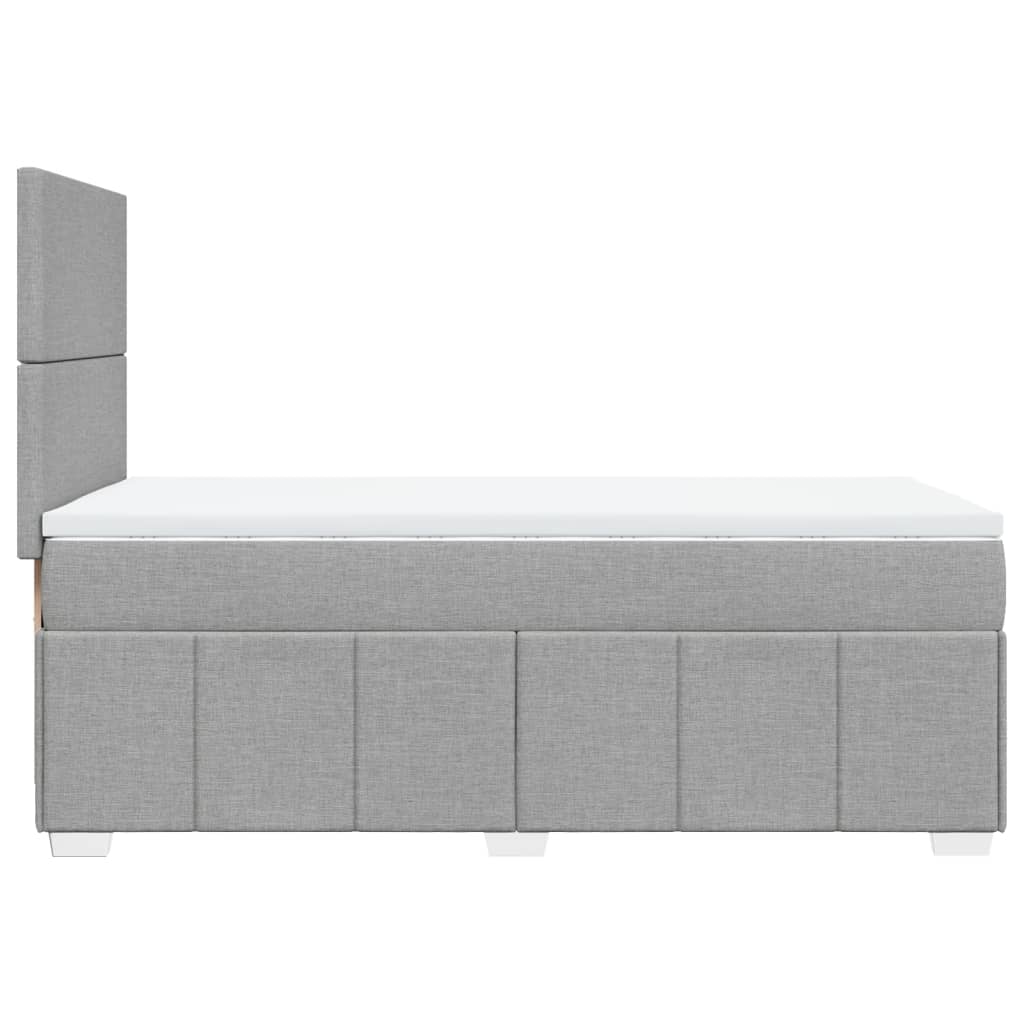 vidaXL Sommier à lattes de lit avec matelas Gris clair 90x200 cm Tissu