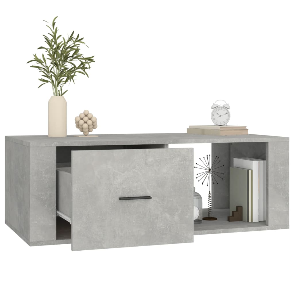 vidaXL Table basse Gris béton 100x50,5x35 cm Bois d'ingénierie