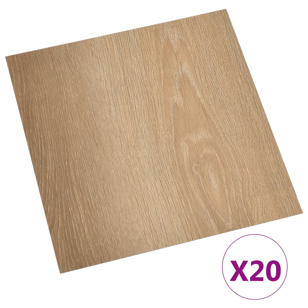 vidaXL Dalles de plancher autoadhésives 20 pcs PVC 1,86 m² marron