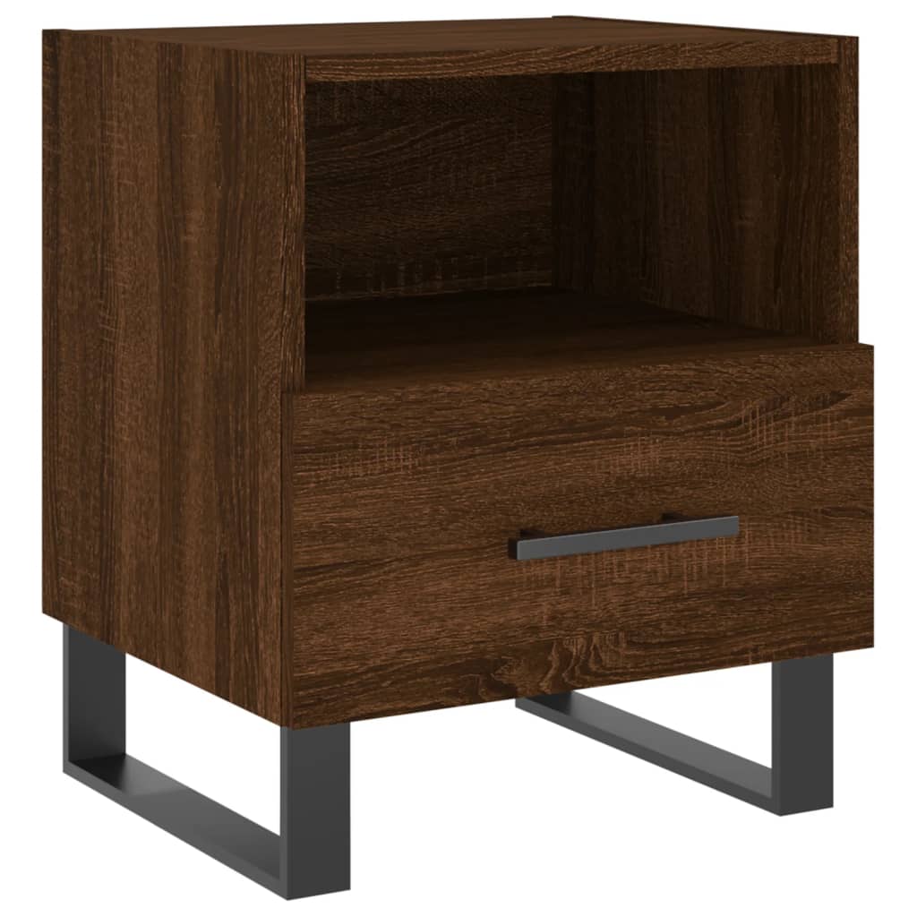 vidaXL Table de chevet chêne marron 40x35x47,5 cm bois d’ingénierie