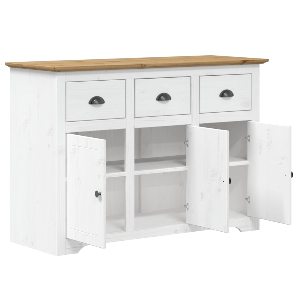 vidaXL Buffet BODO blanc et marron 115,5x44x80 cm bois massif de pin