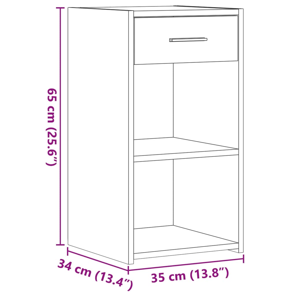 vidaXL Tables de chevet 2 pcs sonoma gris 35x34x65cm bois d'ingénierie