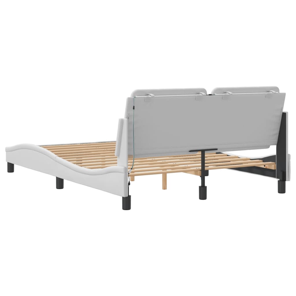 vidaXL Cadre de lit avec LED sans matelas blanc 120x200 cm