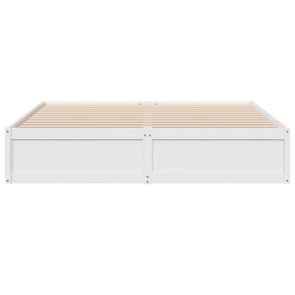 vidaXL Cadre de lit sans matelas blanc 200x200 cm bois massif de pin