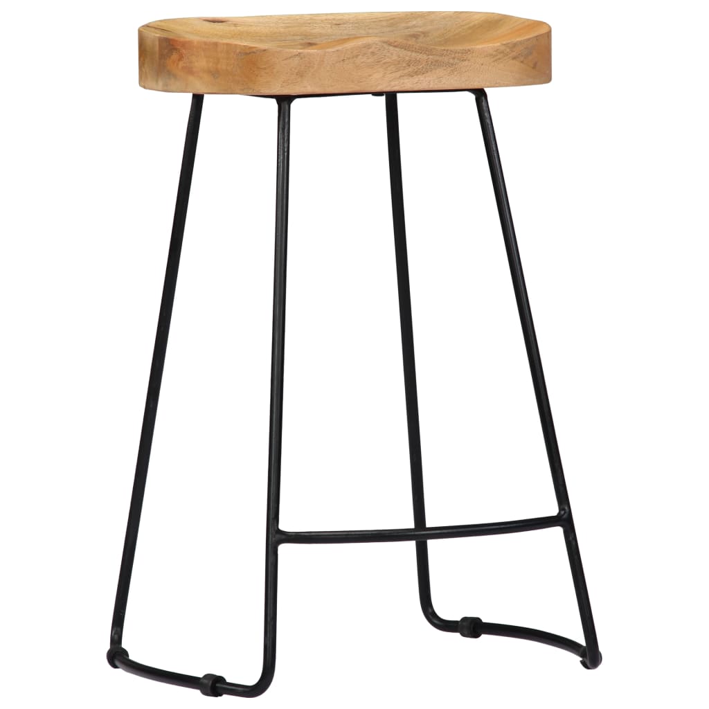 vidaXL Tabourets de bar Gavin lot de 2 bois de manguier massif