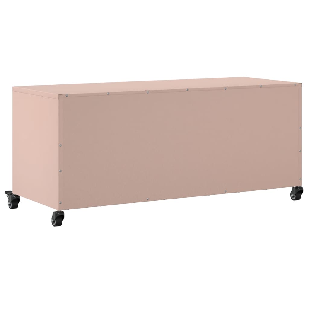 vidaXL Meuble TV rose 100,5x39x43,5 cm acier