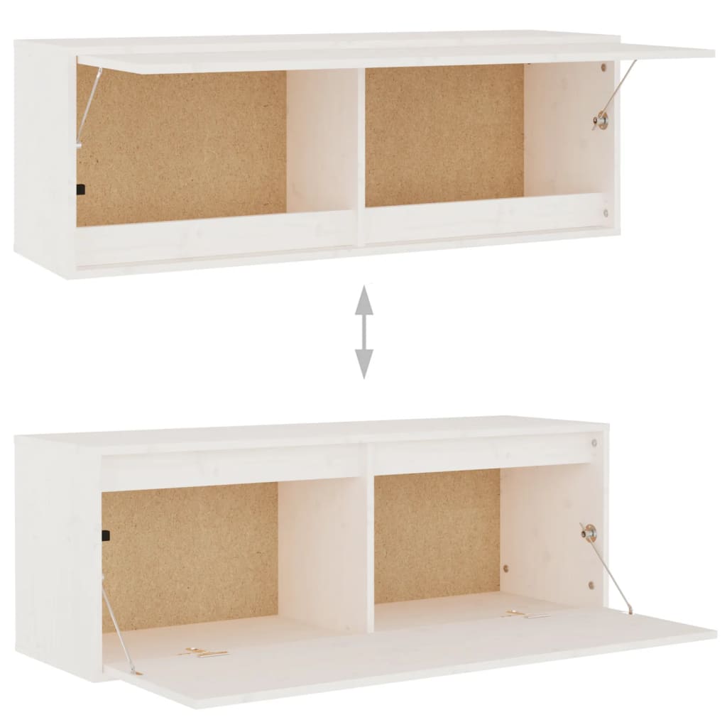 vidaXL Meubles TV 2 pcs Blanc Bois massif de pin