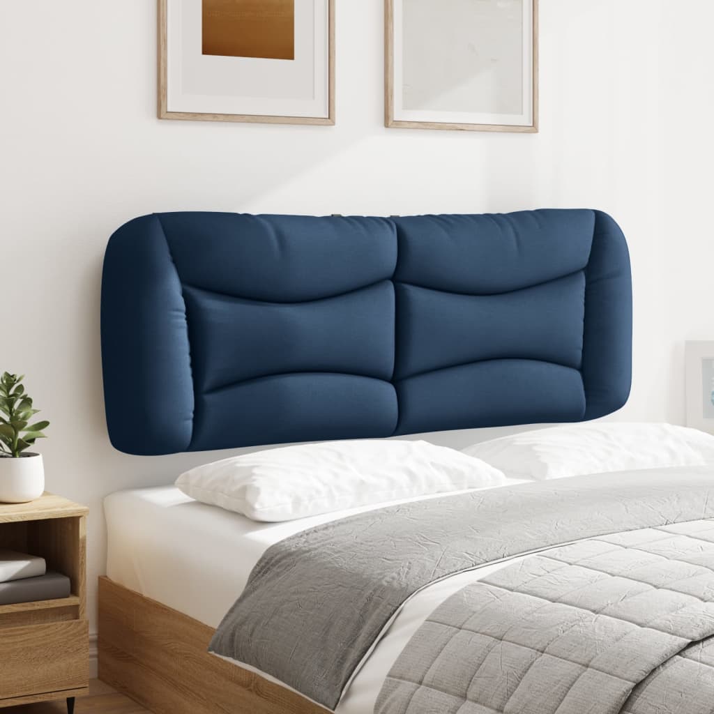 vidaXL Coussin de tête de lit bleu 140 cm tissu