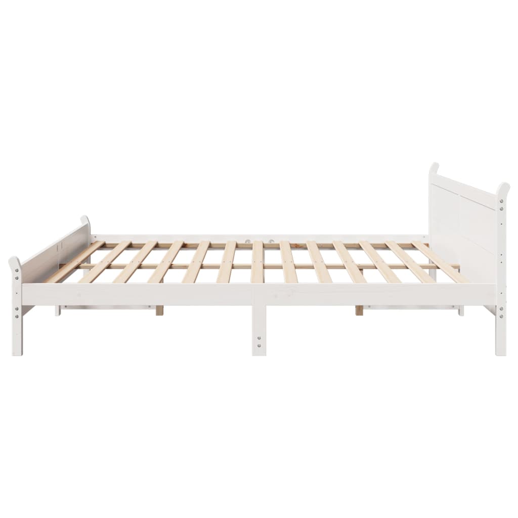 vidaXL Cadre de lit sans matelas blanc 180x200 cm bois massif de pin