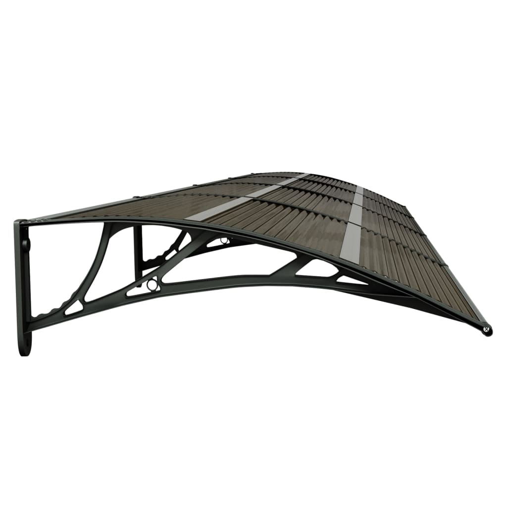 vidaXL Auvent de porte Noir 350x75 cm Polycarbonate