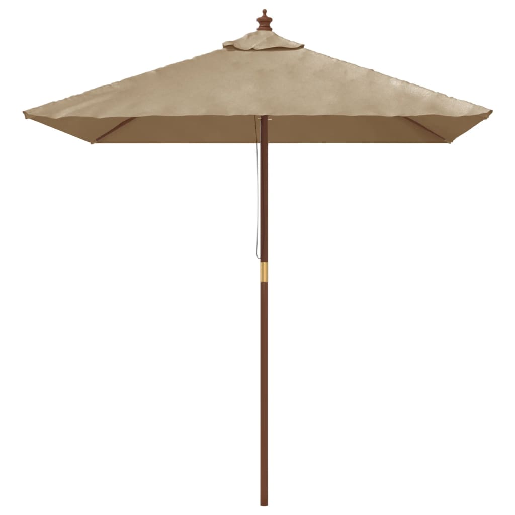 vidaXL Parasol de jardin avec mât en bois taupe 198x198x231 cm