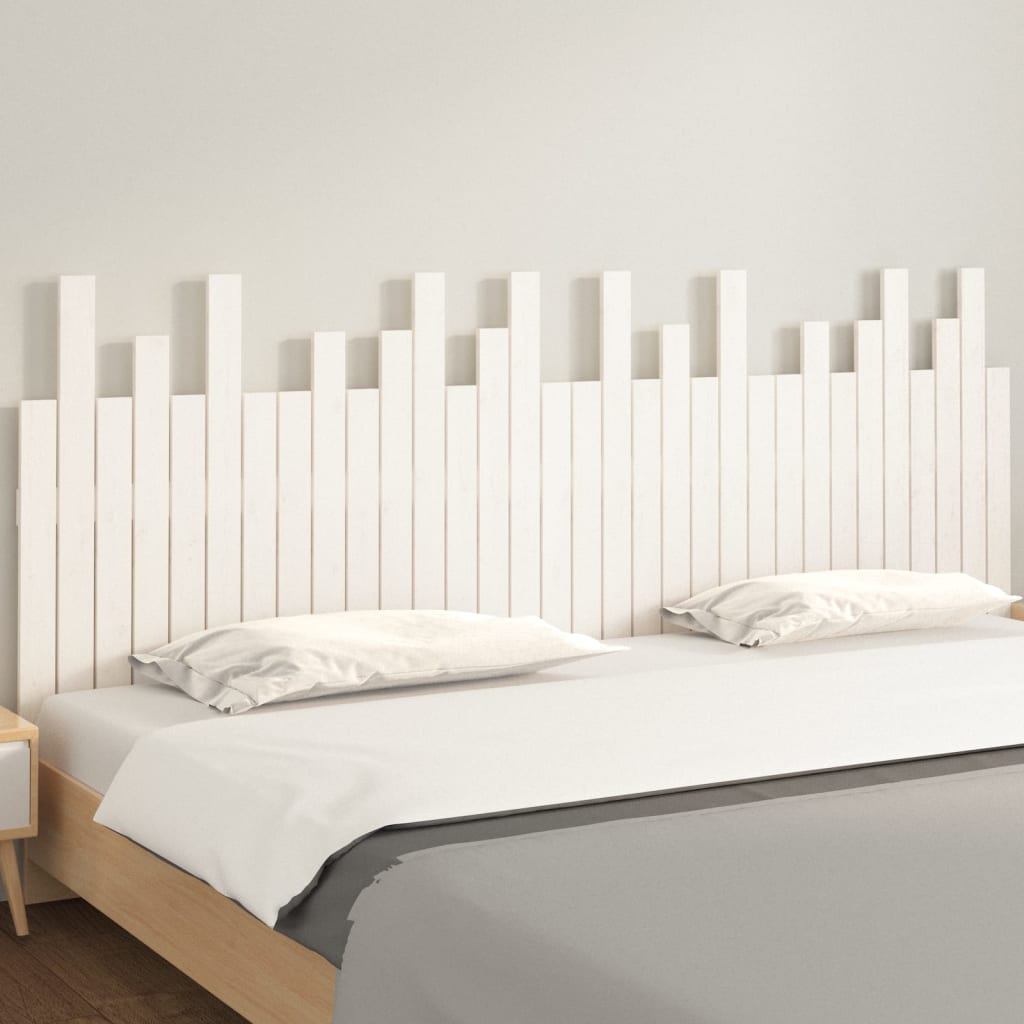 vidaXL Tête de lit murale Blanc 204x3x80 cm Bois massif de pin