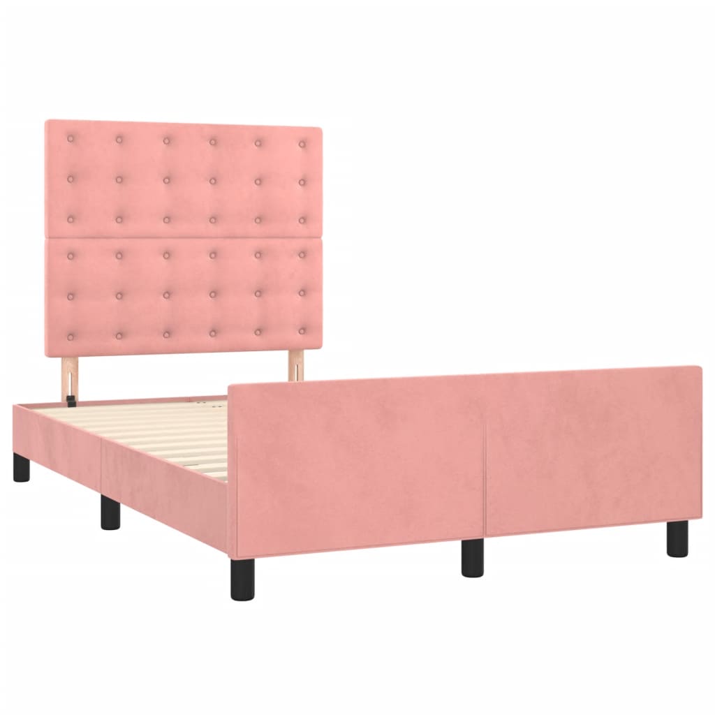 vidaXL Cadre de lit sans matelas rose 120x200 cm velours