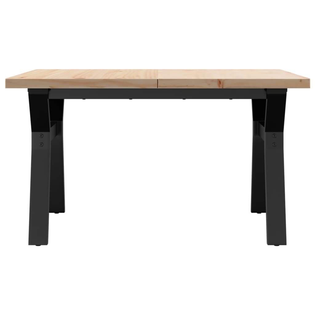 vidaXL Table basse cadre en Y 80x80x45,5cm bois de pin massif et acier