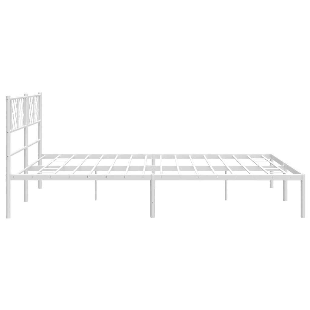 vidaXL Cadre de lit métal sans matelas et tête de lit blanc 193x203 cm