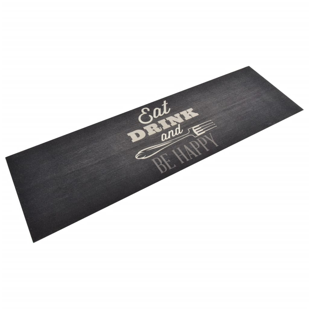 vidaXL Tapis de cuisine lavable impression cuisine noir 60x180 cm