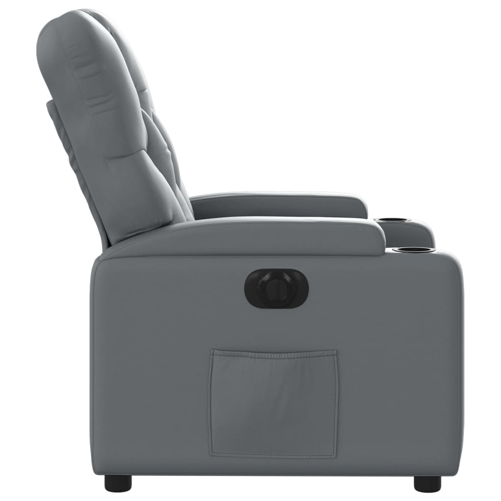 vidaXL Fauteuil inclinable électrique Gris Similicuir