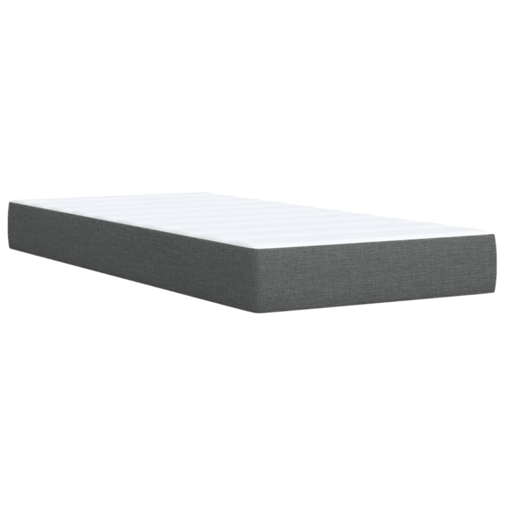 vidaXL Sommier à lattes de lit avec matelas Gris foncé 80x200 cm Tissu