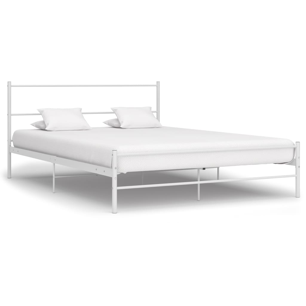 vidaXL Cadre de lit sans matelas blanc métal 140x200 cm