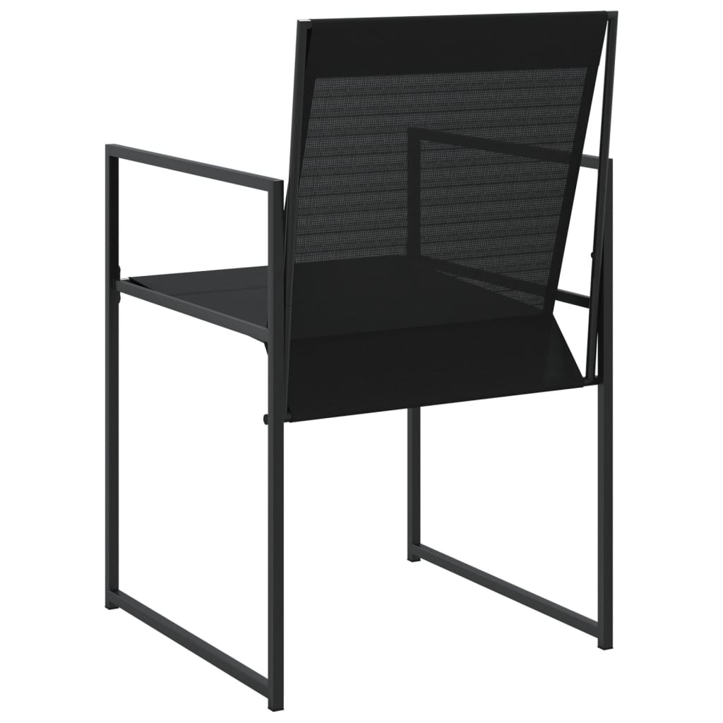 vidaXL Chaises de jardin 4 pcs noir acier et textilène