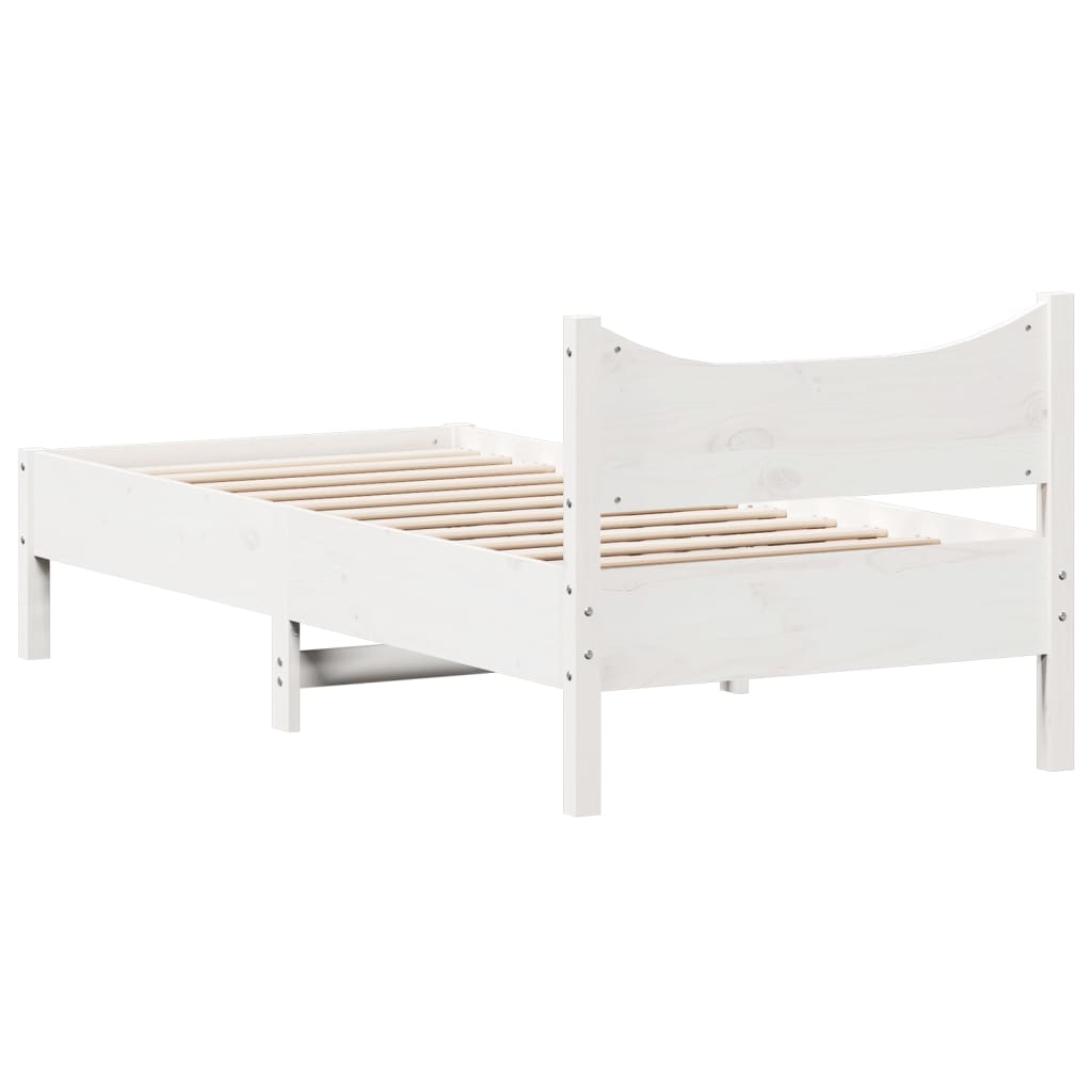 vidaXL Cadre de lit sans matelas blanc 90x190 cm bois de pin massif